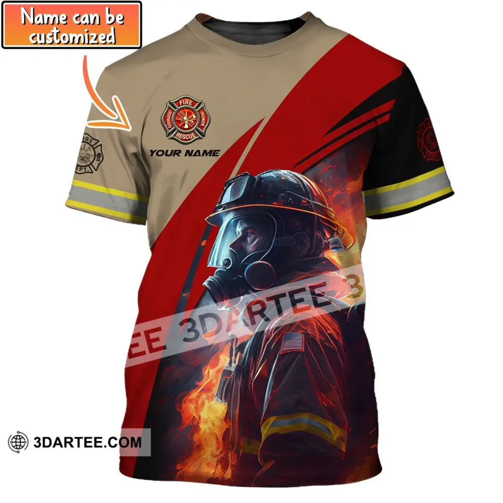 Man Shirt Custom Name For Firefighter T-Shirt Polo T-Shirt