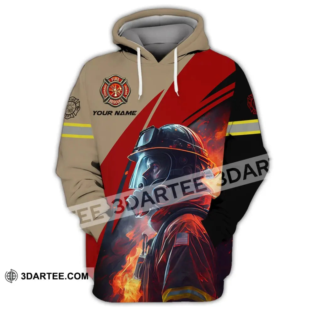 Man Shirt Custom Name For Firefighter T-Shirt Polo Hoodie / S T-Shirt