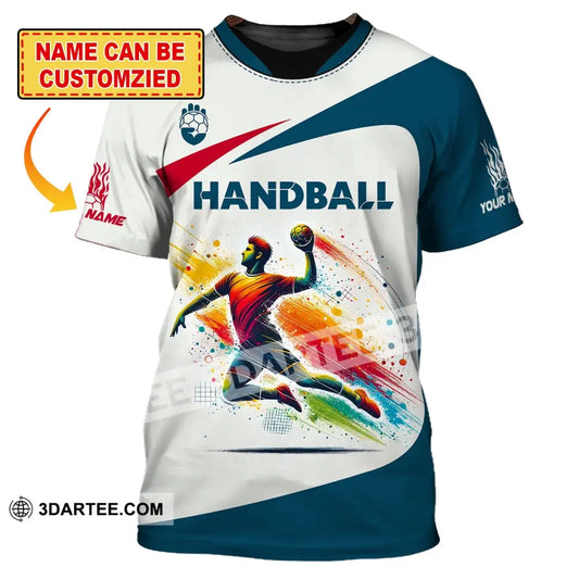 Man Shirt Custom Name For Handball Player Hoodie Polo Long Sleeve T-Shirt