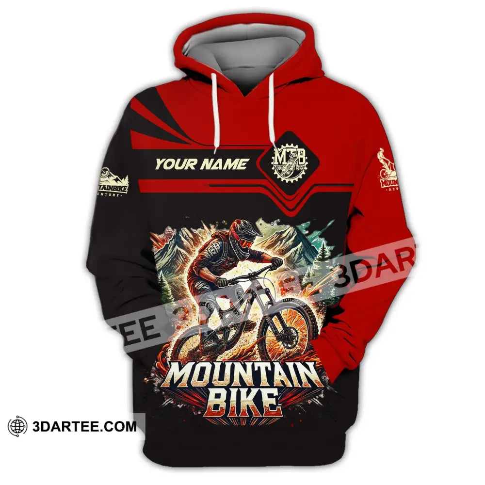 Man Shirt Custom Name For Mountain Bike Lover Gift Hoodie Long Sleeve / S T-Shirt