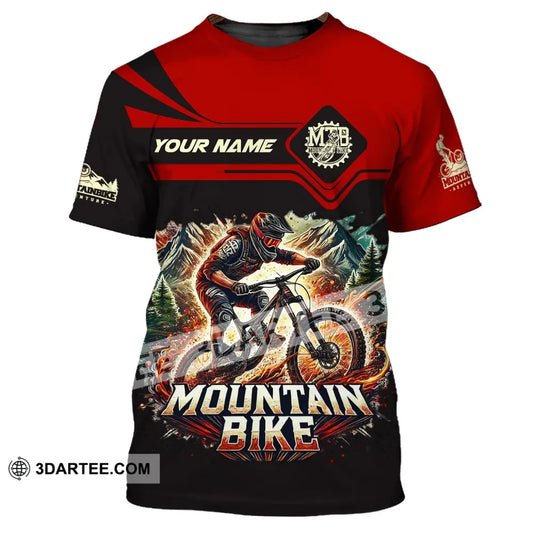 Man Shirt Custom Name For Mountain Bike Lover Gift Hoodie Long Sleeve T-Shirt / S T-Shirt