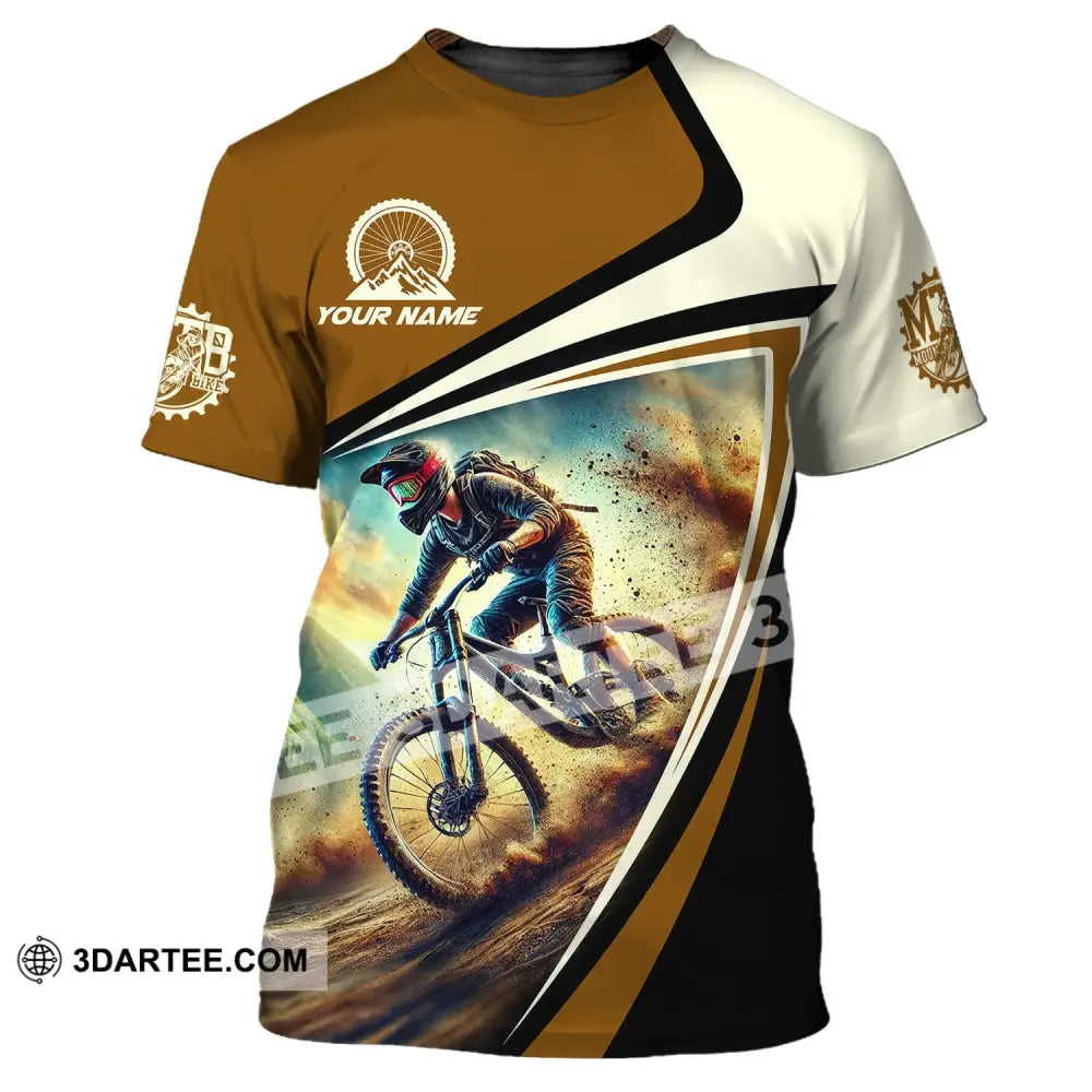 Man Shirt Custom Name For Mountain Bike Lover Gift Polo Long Sleeve T-Shirt / S T-Shirt