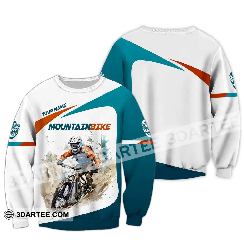 Man Shirt Custom Name For Mountain Bike Lover Polo Long Sleeve Gift / S T-Shirt