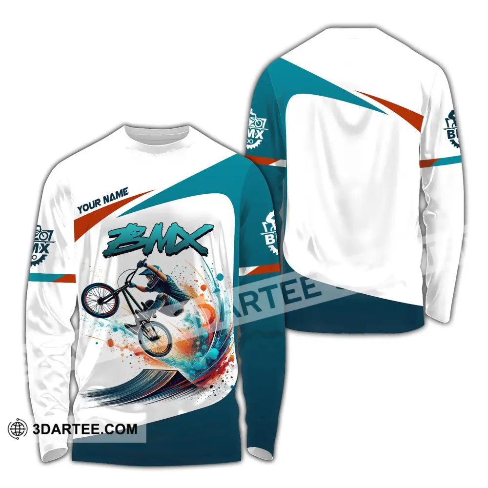 Man Shirt Custom Name For Mountain Bike Lover Polo Long Sleeve Gift / S T-Shirt