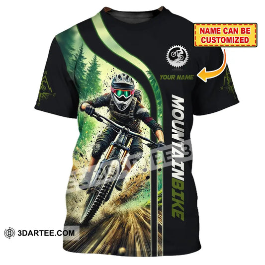 Man Shirt Custom Name For Mountain Bike Lover Polo Long Sleeve Gift T-Shirt