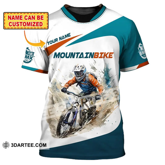 Man Shirt Custom Name For Mountain Bike Lover Polo Long Sleeve Gift T-Shirt