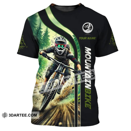 Man Shirt Custom Name For Mountain Bike Lover Polo Long Sleeve Gift T-Shirt / S T-Shirt