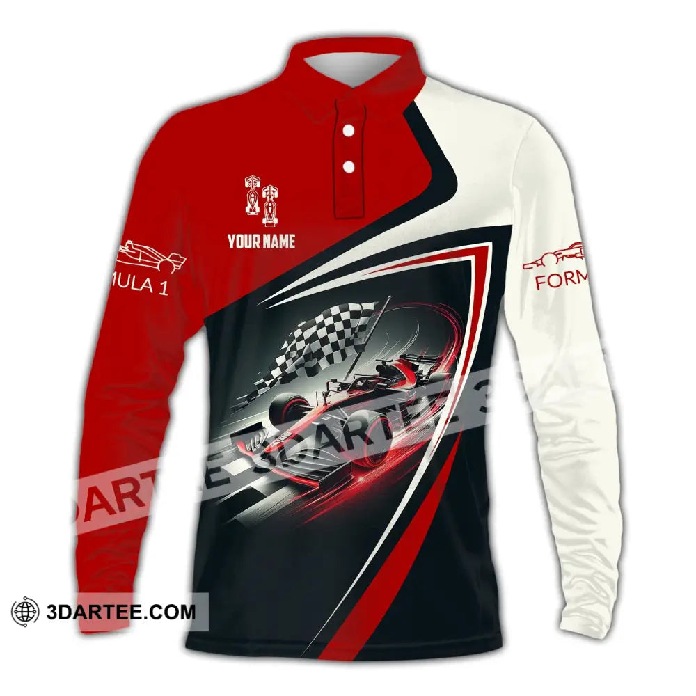 Man Shirt Custom Name Formula One F1 T-Shirt Hoodie Long Sleeve Polo / S T-Shirt