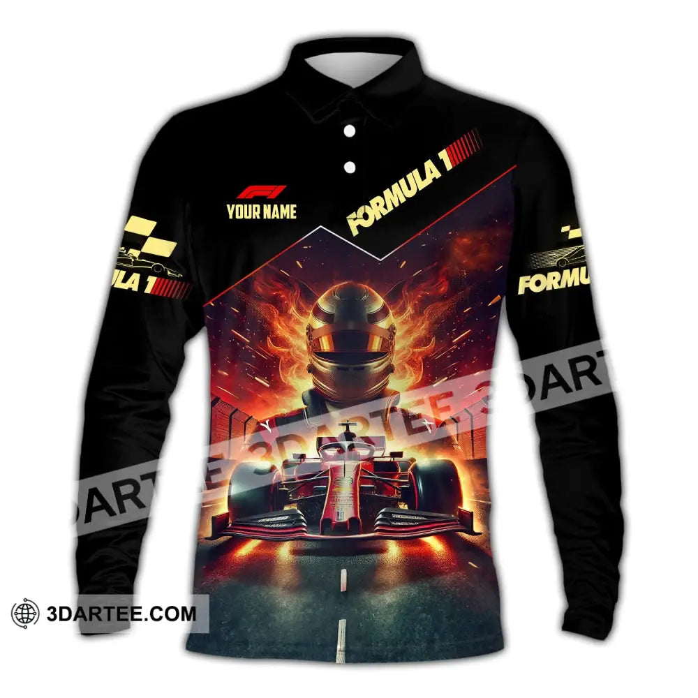 Man Shirt Custom Name Formula One F1 T-Shirt Hoodie Long Sleeve Polo / S T-Shirt