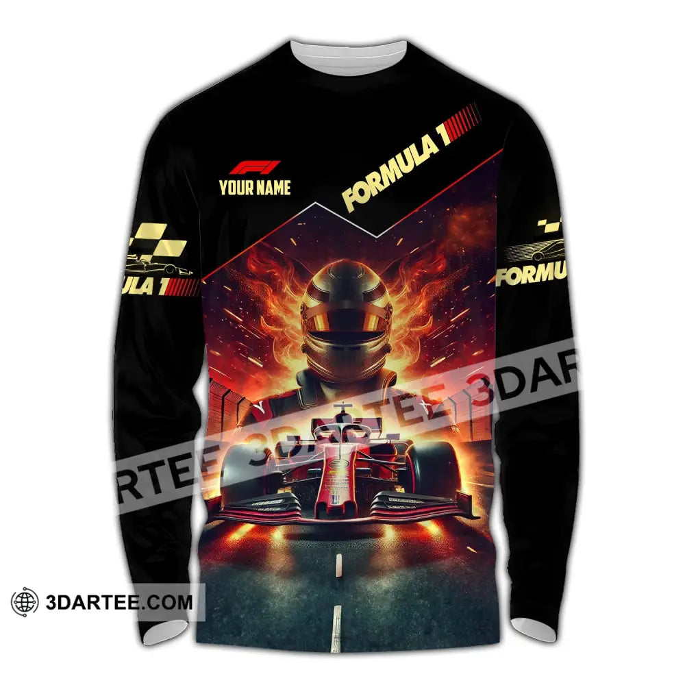 Man Shirt Custom Name Formula One F1 T-Shirt Hoodie Long Sleeve / S T-Shirt