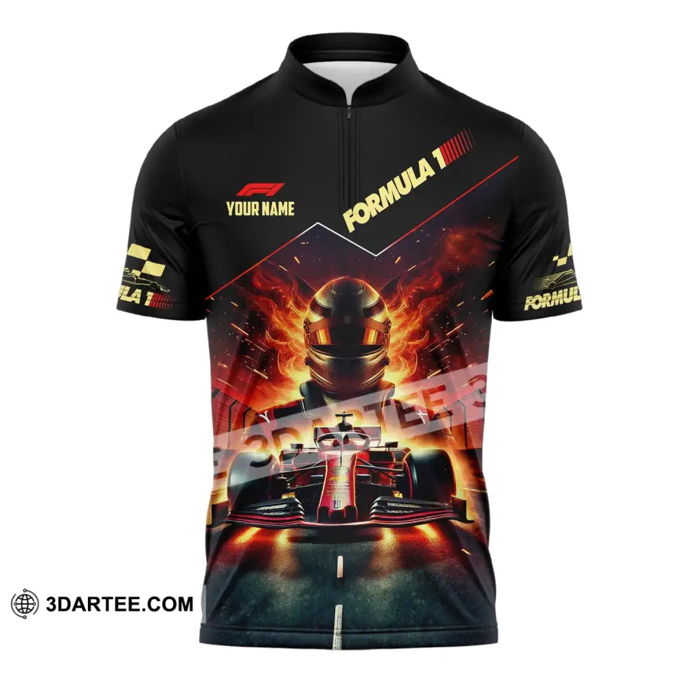 Man Shirt Custom Name Formula One F1 T-Shirt Hoodie Long Sleeve Zipper Polo / S T-Shirt