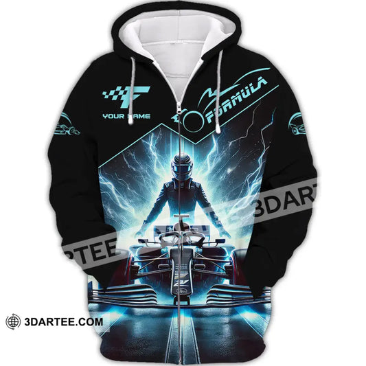 Man Shirt Custom Name Formula One F1 T-Shirt Hoodie Long Sleeve Zipper / S T-Shirt