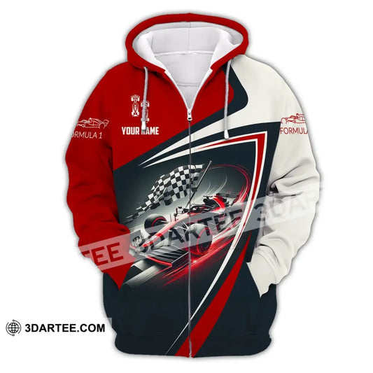 Man Shirt Custom Name Formula One F1 T-Shirt Hoodie Long Sleeve Zipper / S T-Shirt