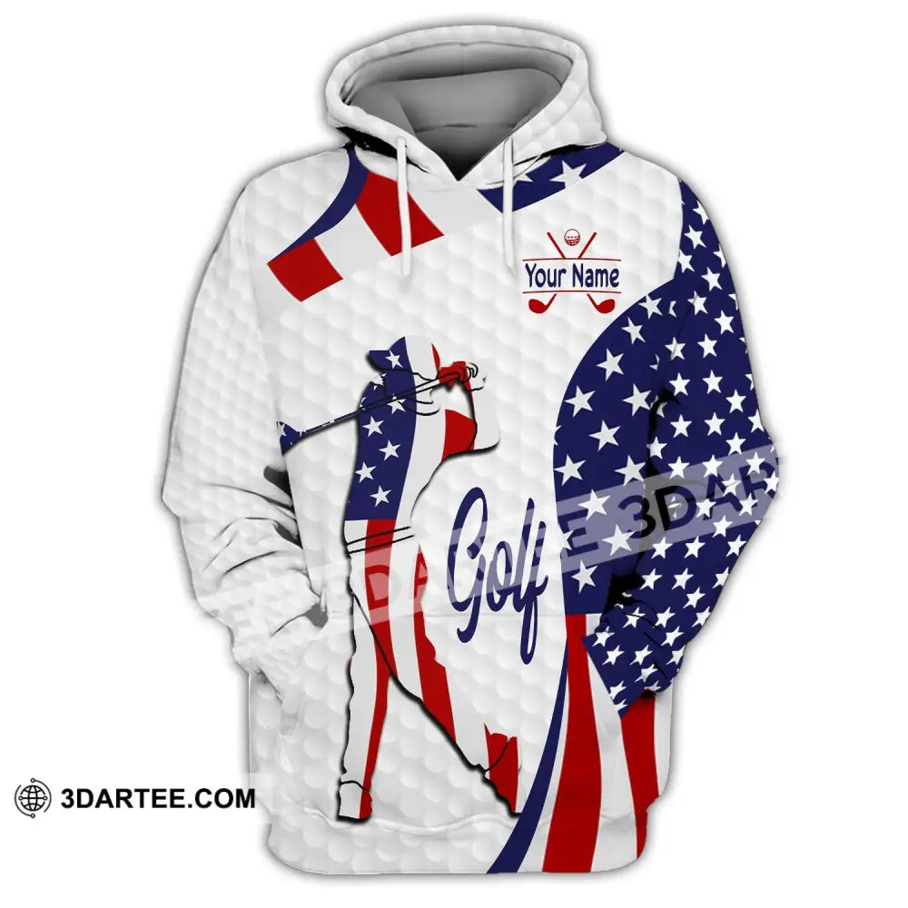 Man Shirt Custom Name Golf Gift For Lover Usa Player Hoodie / S T-Shirt