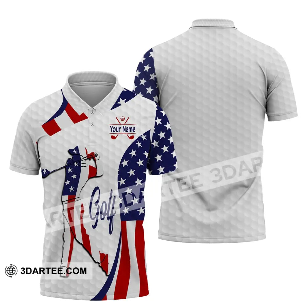 Man Shirt Custom Name Golf Gift For Lover Usa Player Polo / S T-Shirt