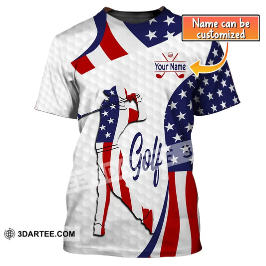 Man Shirt Custom Name Golf Gift For Lover Usa Player T-Shirt