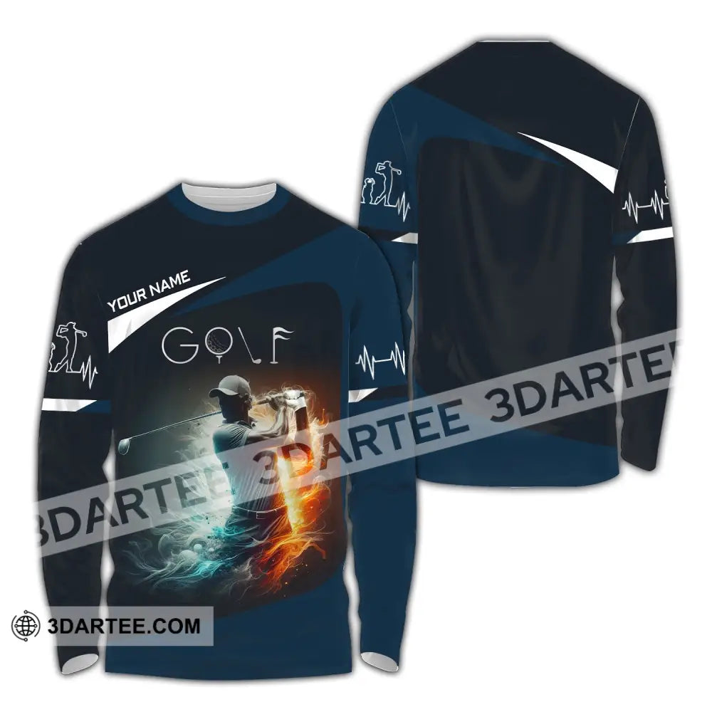 Man Shirt Custom Name Golf T-Shirt For Club Gift Lovers Long Sleeve / S T-Shirt