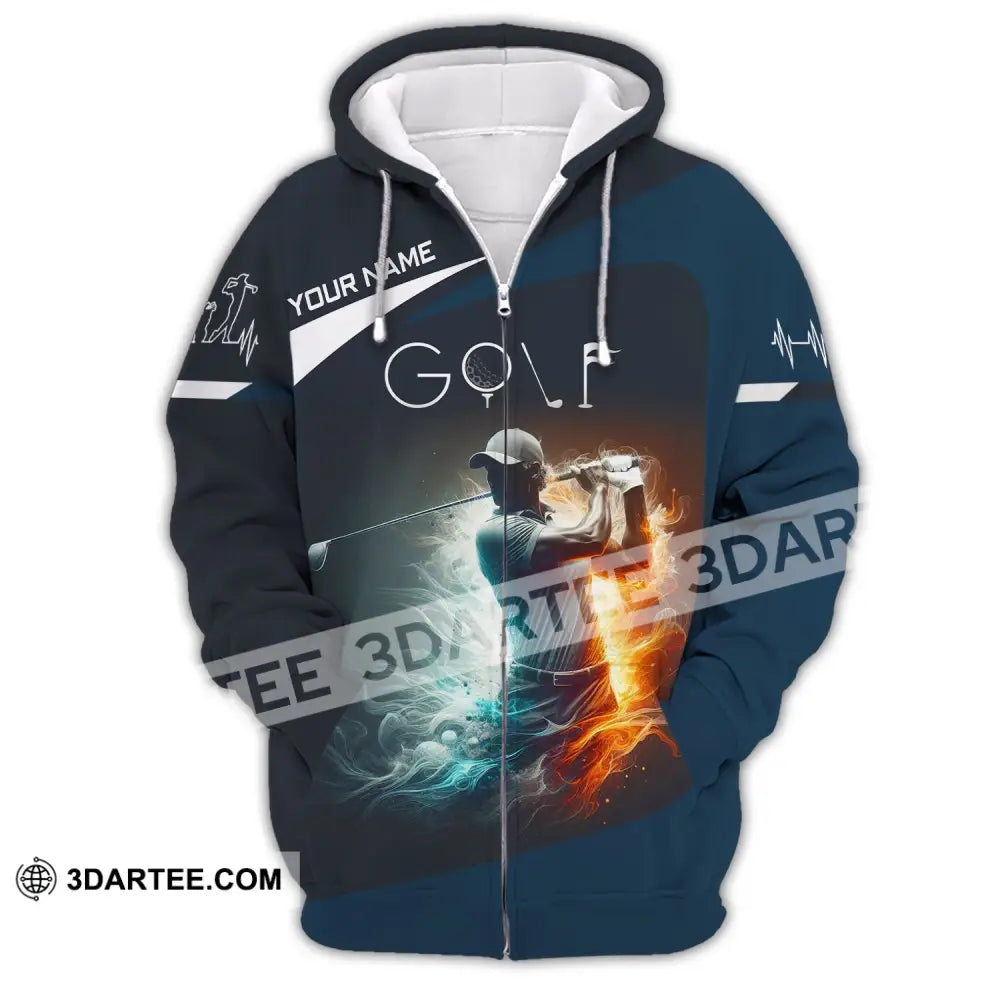 Man Shirt Custom Name Golf T-Shirt For Club Gift Lovers Zipper Hoodie / S T-Shirt