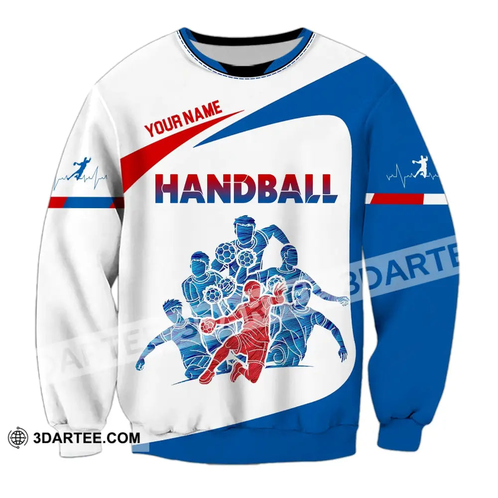 Man Shirt Custom Name Handball Player Hoodie Polo Long Sleeve / S T-Shirt