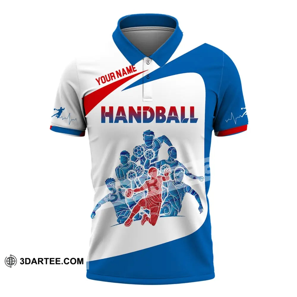 Man Shirt Custom Name Handball Player Hoodie Polo Long Sleeve / S T-Shirt