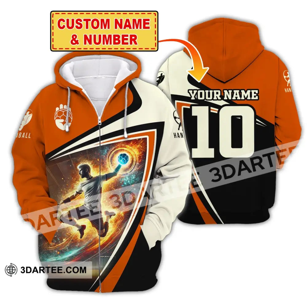 Man Shirt Custom Name Handball Player Hoodie Polo Long Sleeve T-Shirt