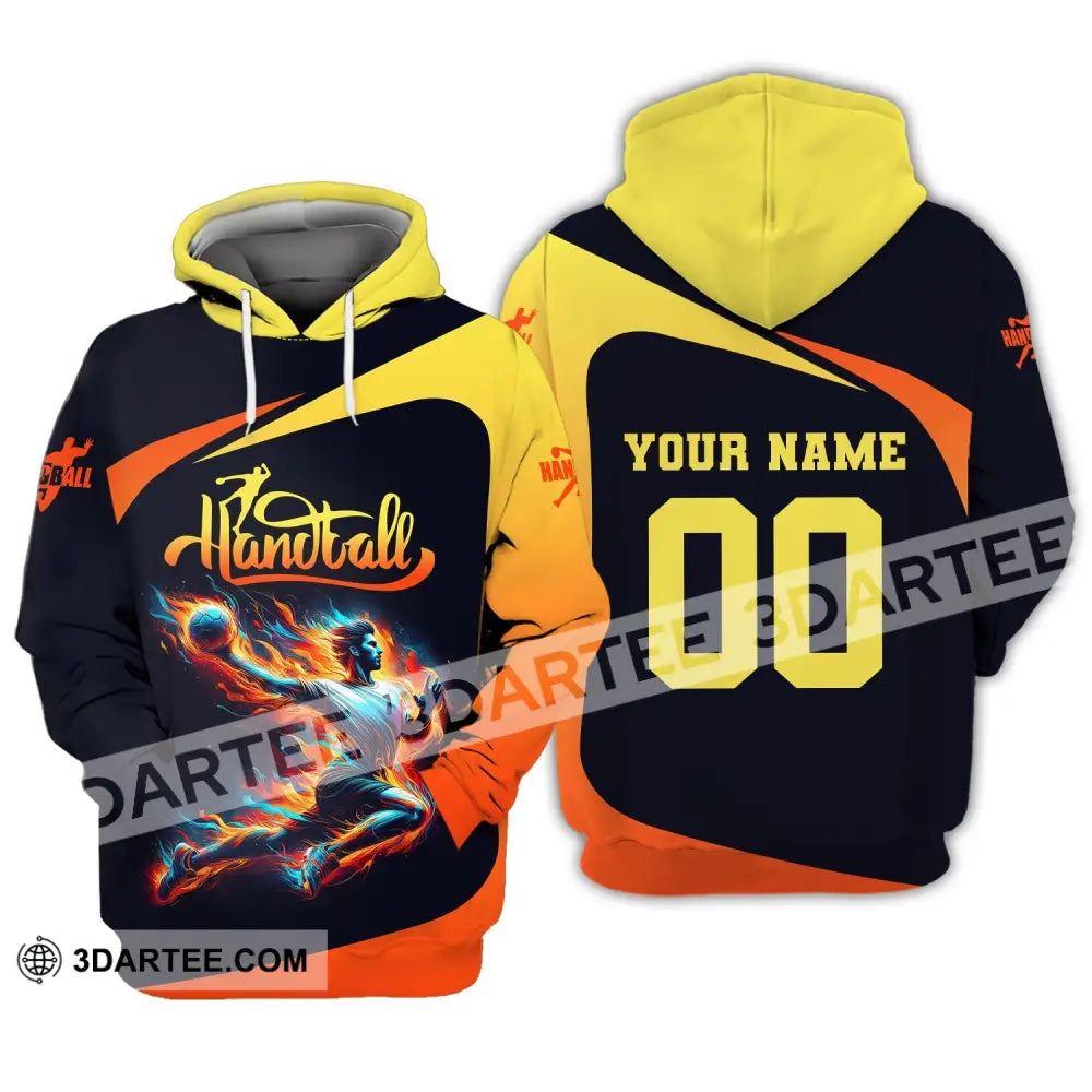 Man Shirt Custom Name Handball T-Shirt Hoodie For Players / S