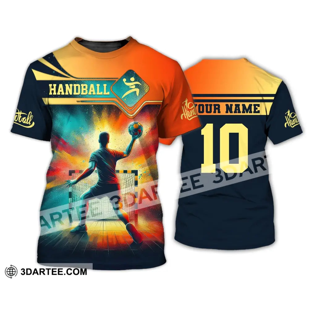 Man Shirt Custom Name Handball T-Shirt Hoodie For Players / S