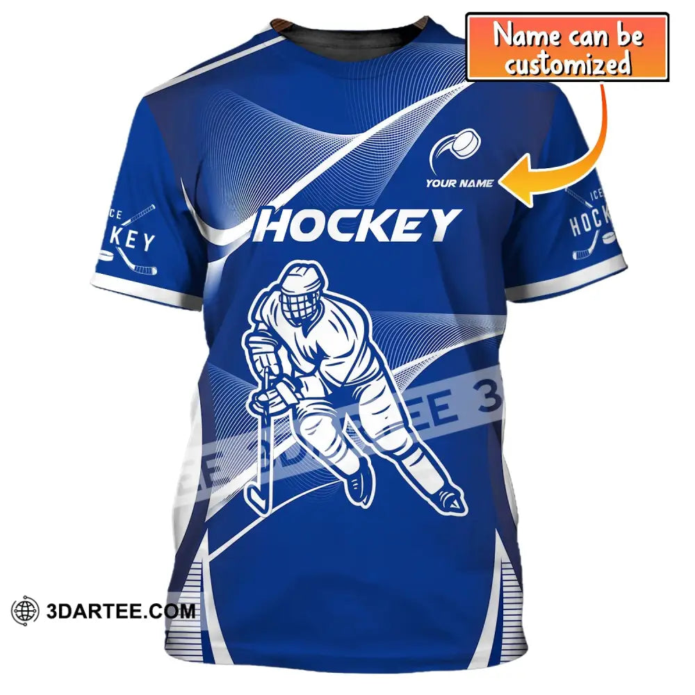 Man Shirt Custom Name Ice Hockey T-Shirt Gift For Player