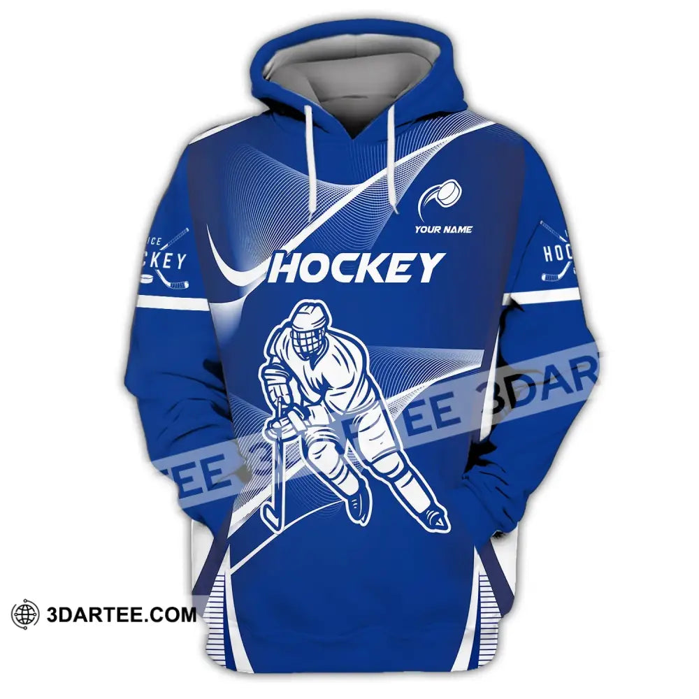 Man Shirt Custom Name Ice Hockey T-Shirt Gift For Player Hoodie / S