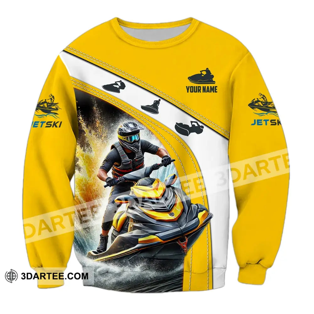 Man Shirt Custom Name Jet Ski Polo Long Sleeve Gift / S T-Shirt