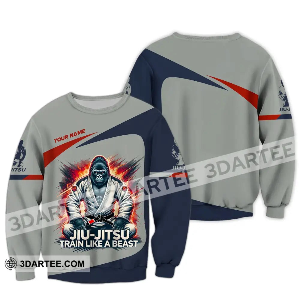 Man Shirt Custom Name Jiujutsu Lover Hoodie Polo Long Sleeve / S T-Shirt