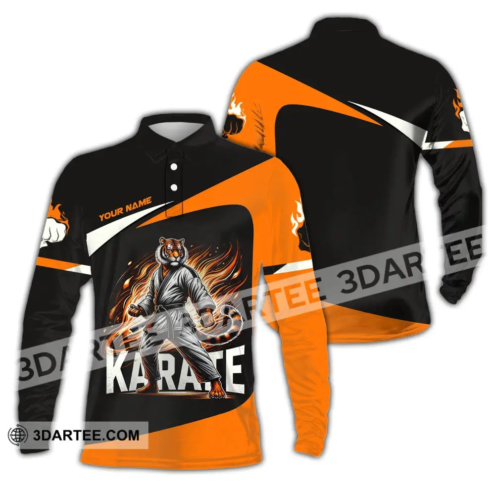 Man Shirt Custom Name Karate Hoodie Polo Long Sleeve Gift For Lovers / S T-Shirt