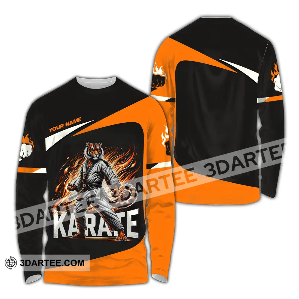 Man Shirt Custom Name Karate Hoodie Polo Long Sleeve Gift For Lovers / S T-Shirt