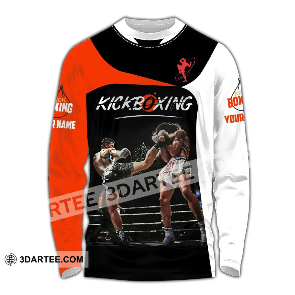 Man Shirt Custom Name Kickboxing Hoodie Polo Long Sleeve / S T-Shirt