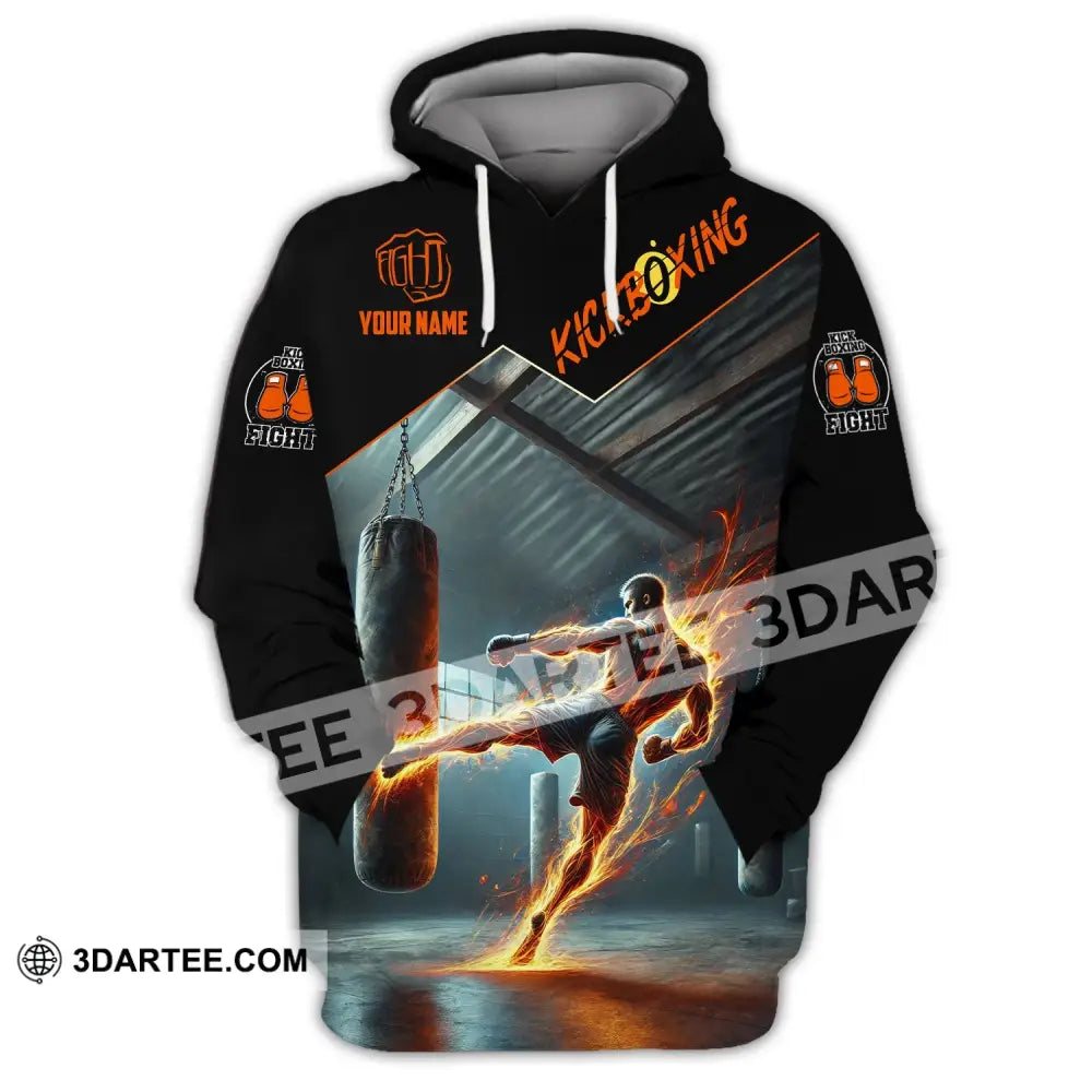 Man Shirt Custom Name Kickboxing Hoodie Polo Long Sleeve / S T-Shirt