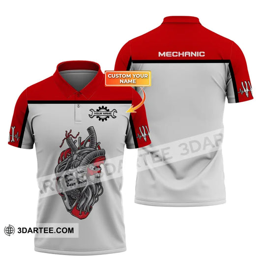 Man Shirt Custom Name Mechanic Polo Work Workwear T-Shirt