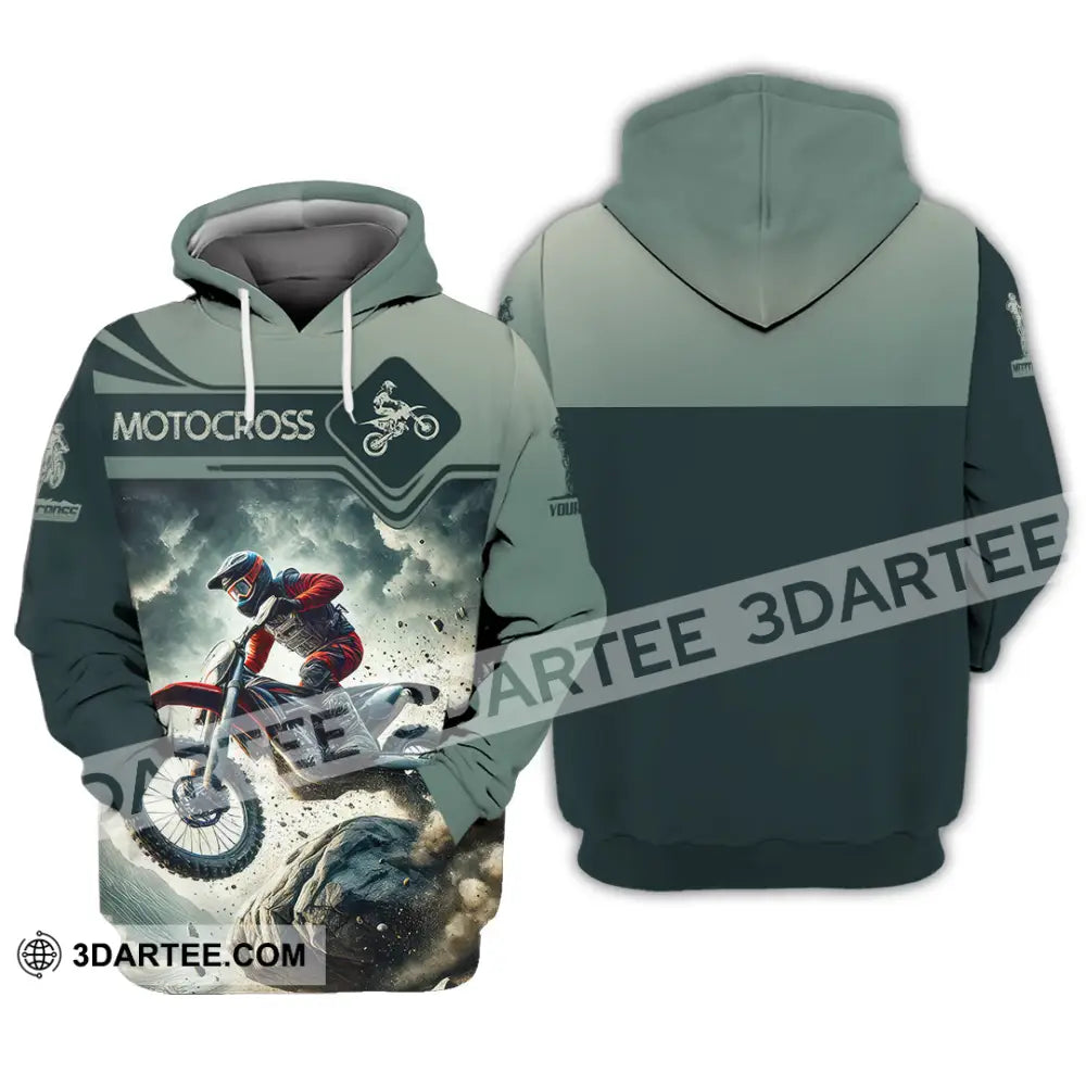 Man Shirt Custom Name Moto Cross Gift Polo Hoodie Long Sleeve / S T-Shirt