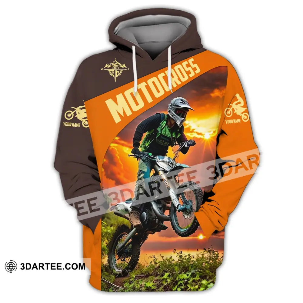 Man Shirt Custom Name Moto Cross Love Gift Hoodie / S T-Shirt