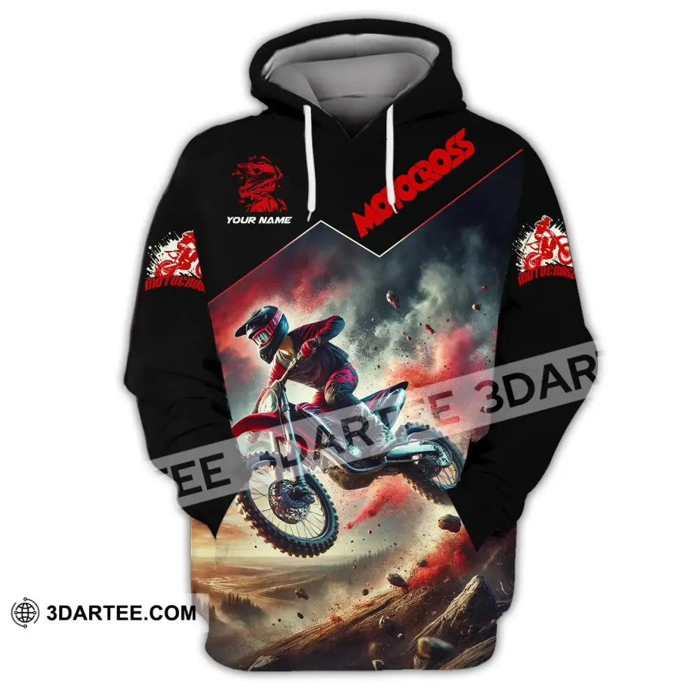 Man Shirt Custom Name Moto Cross Love Gift Hoodie / S T-Shirt