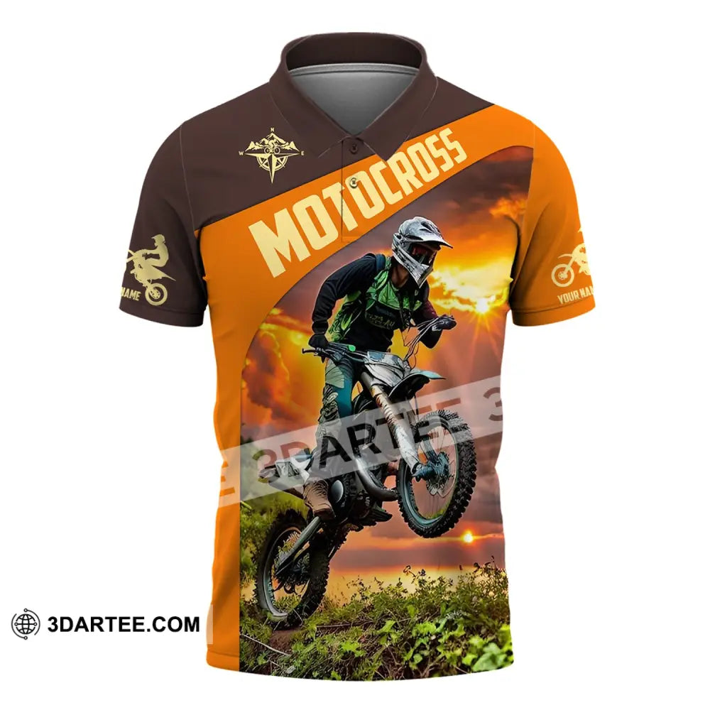 Man Shirt Custom Name Moto Cross Love Gift Polo / S T-Shirt