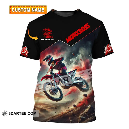 Man Shirt Custom Name Moto Cross Love Gift T-Shirt