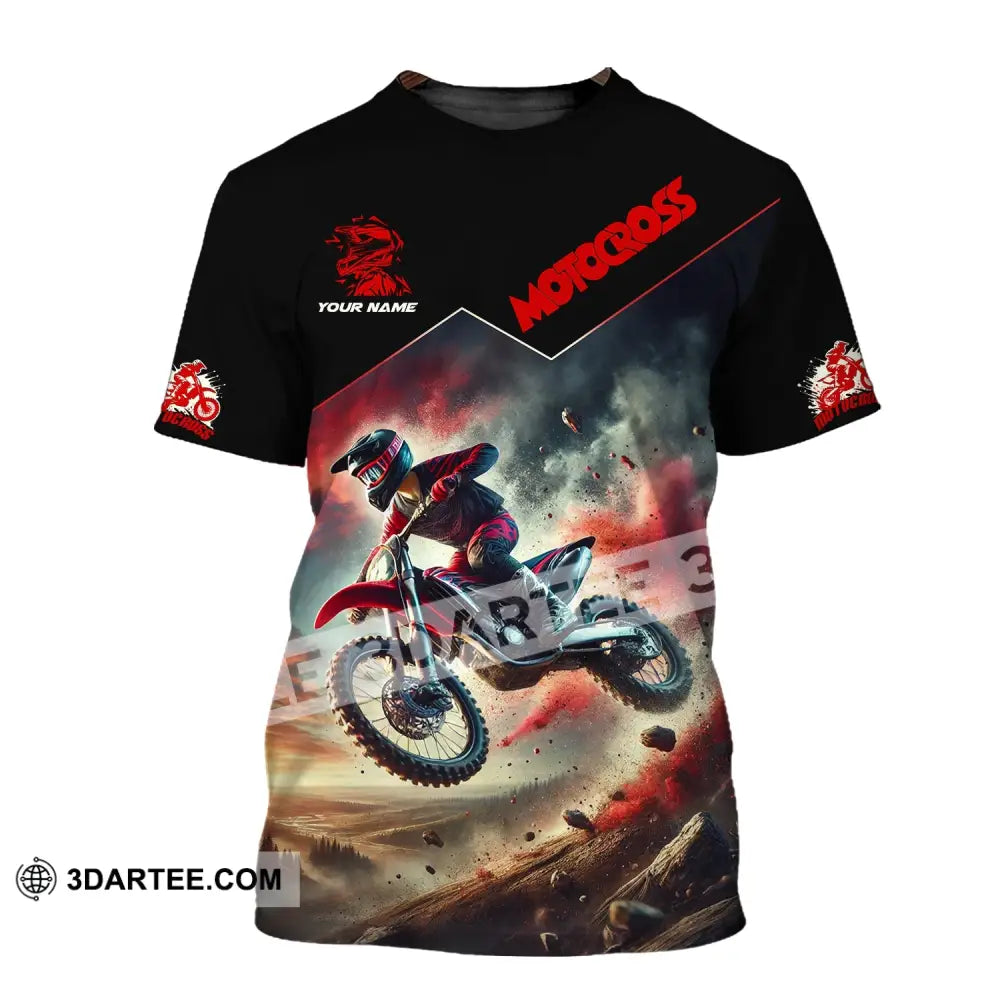 Man Shirt Custom Name Moto Cross Love Gift T-Shirt / S T-Shirt