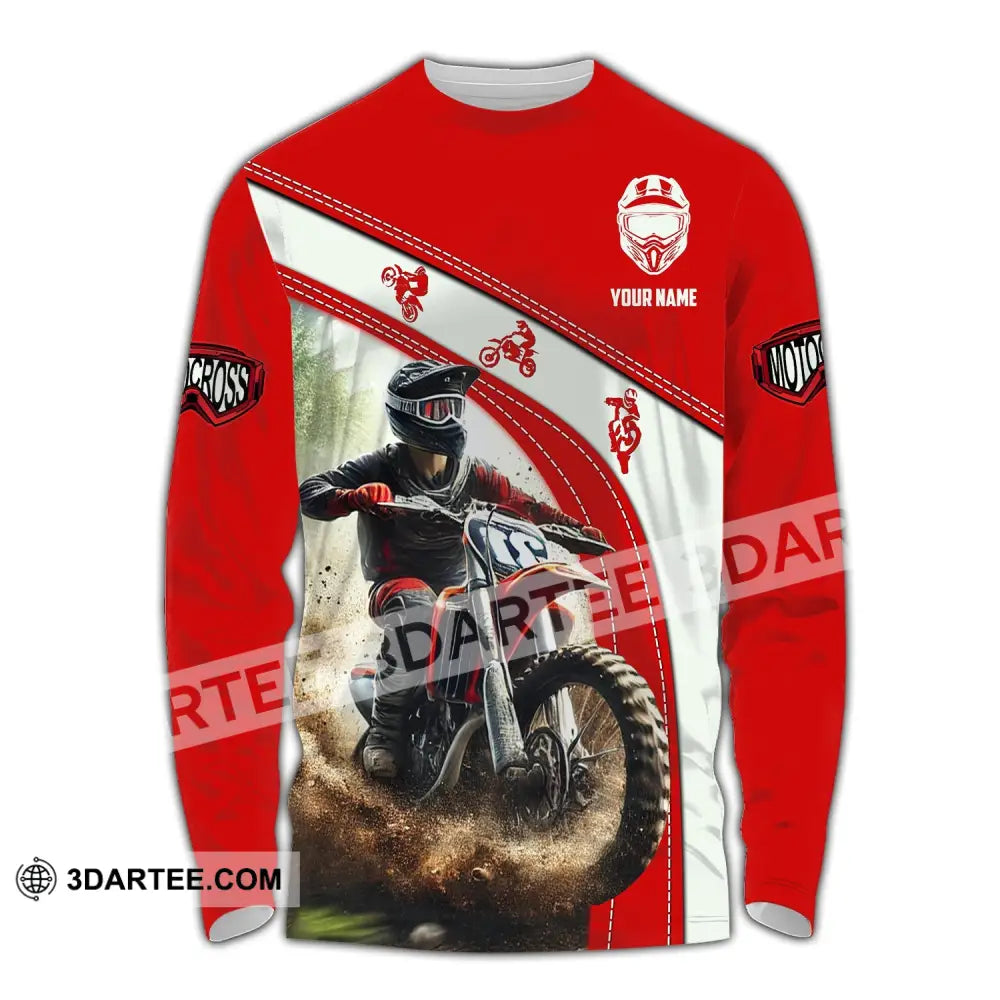 Man Shirt Custom Name Mountain Bike Polo Long Sleeve Gift Yn240803 / S T-Shirt