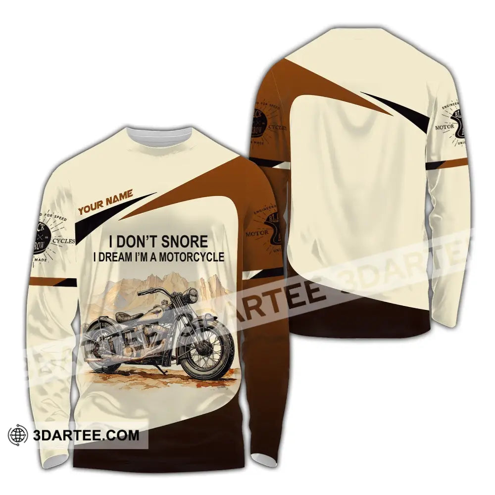 Man Shirt Custom Name Motorcycle Love T-Shirt Hoodie Long Sleeve / S T-Shirt