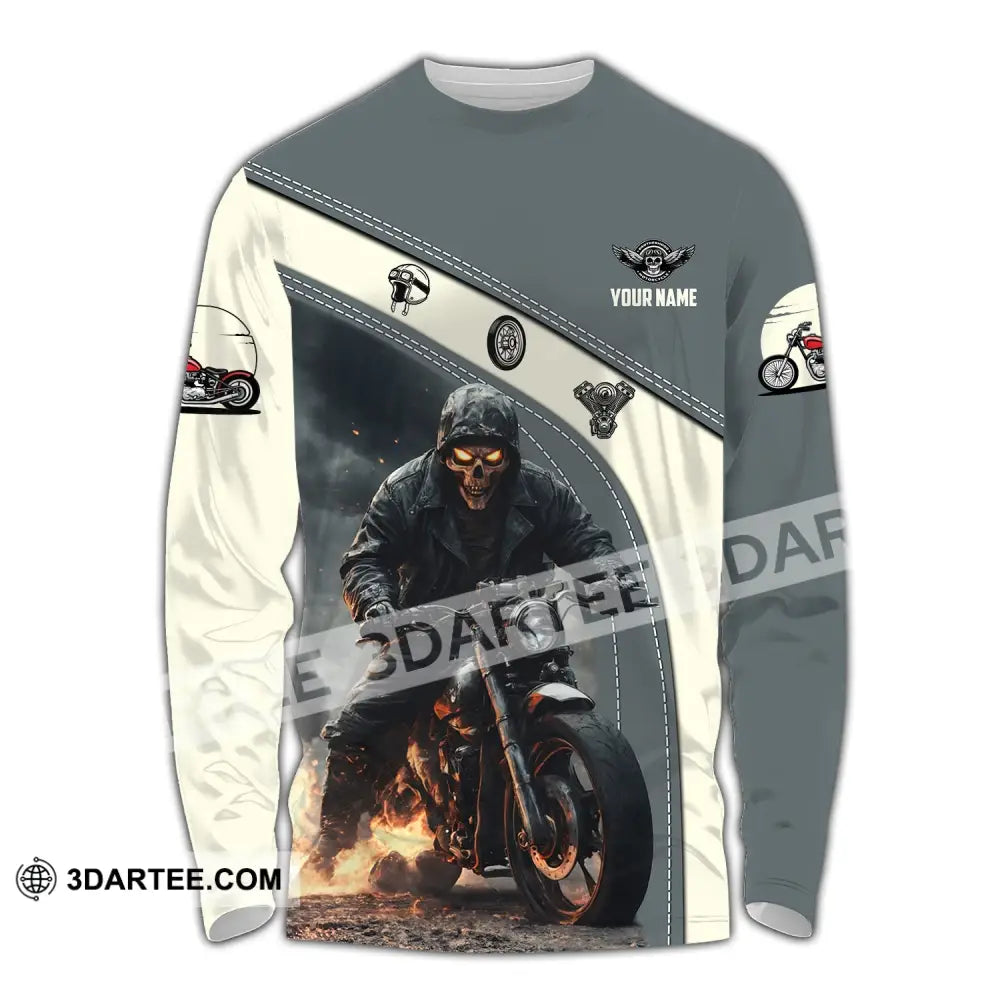 Man Shirt Custom Name Motorcycle Racing Moto Cross T-Shirt Hoodie Long Sleeve / S T-Shirt