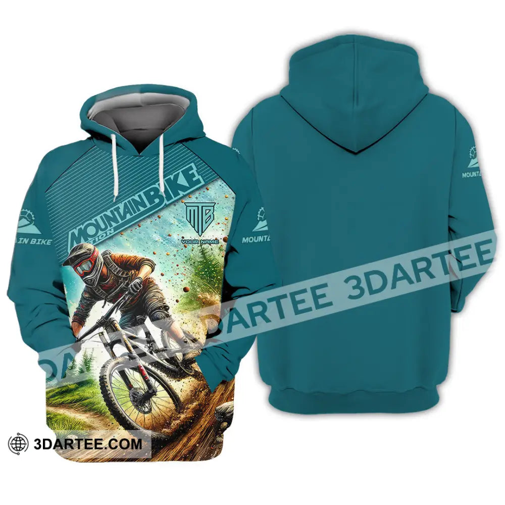 Man Shirt Custom Name Mountain Bike Lover Hoodie Polo Long Sleeve / S T-Shirt