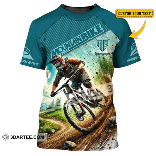 Man Shirt Custom Name Mountain Bike Lover Hoodie Polo Long Sleeve T-Shirt