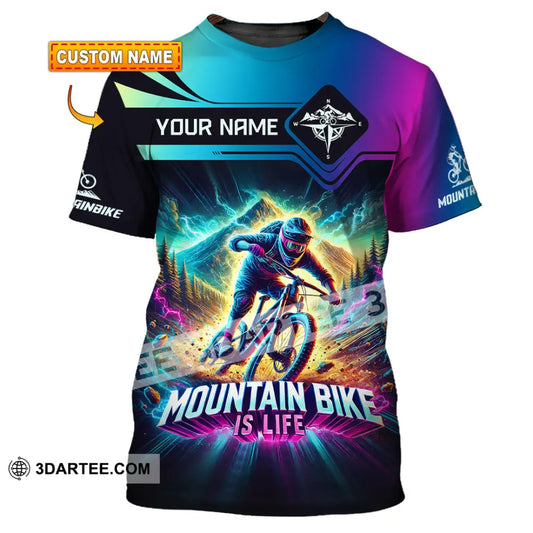 Man Shirt Custom Name Mountain Bike Lover Hoodie Polo Long Sleeve T-Shirt