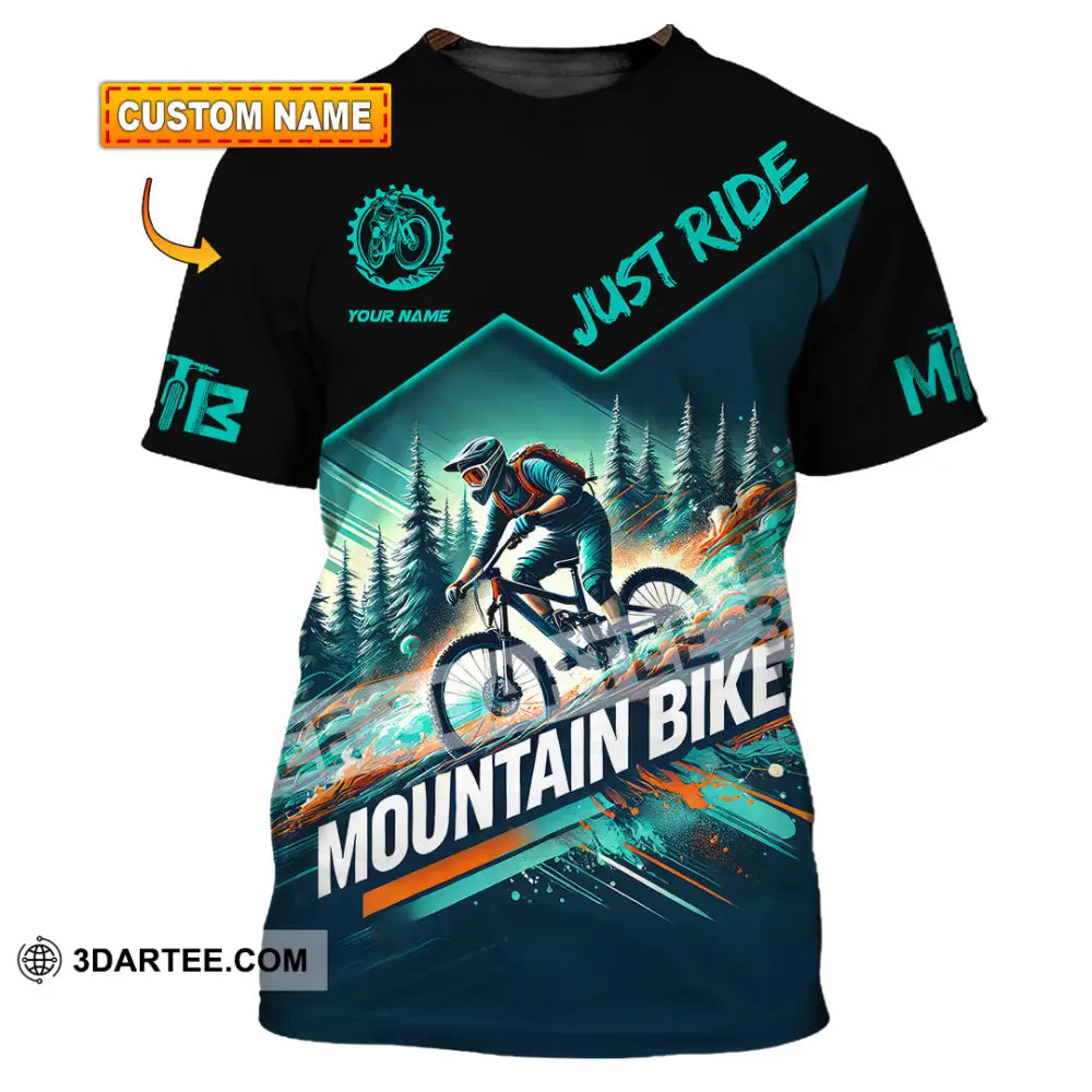 Man Shirt Custom Name Mountain Bike Lover Hoodie Polo Long Sleeve T-Shirt