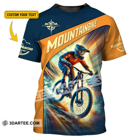 Man Shirt Custom Name Mountain Bike Lover Hoodie Polo Long Sleeve T-Shirt